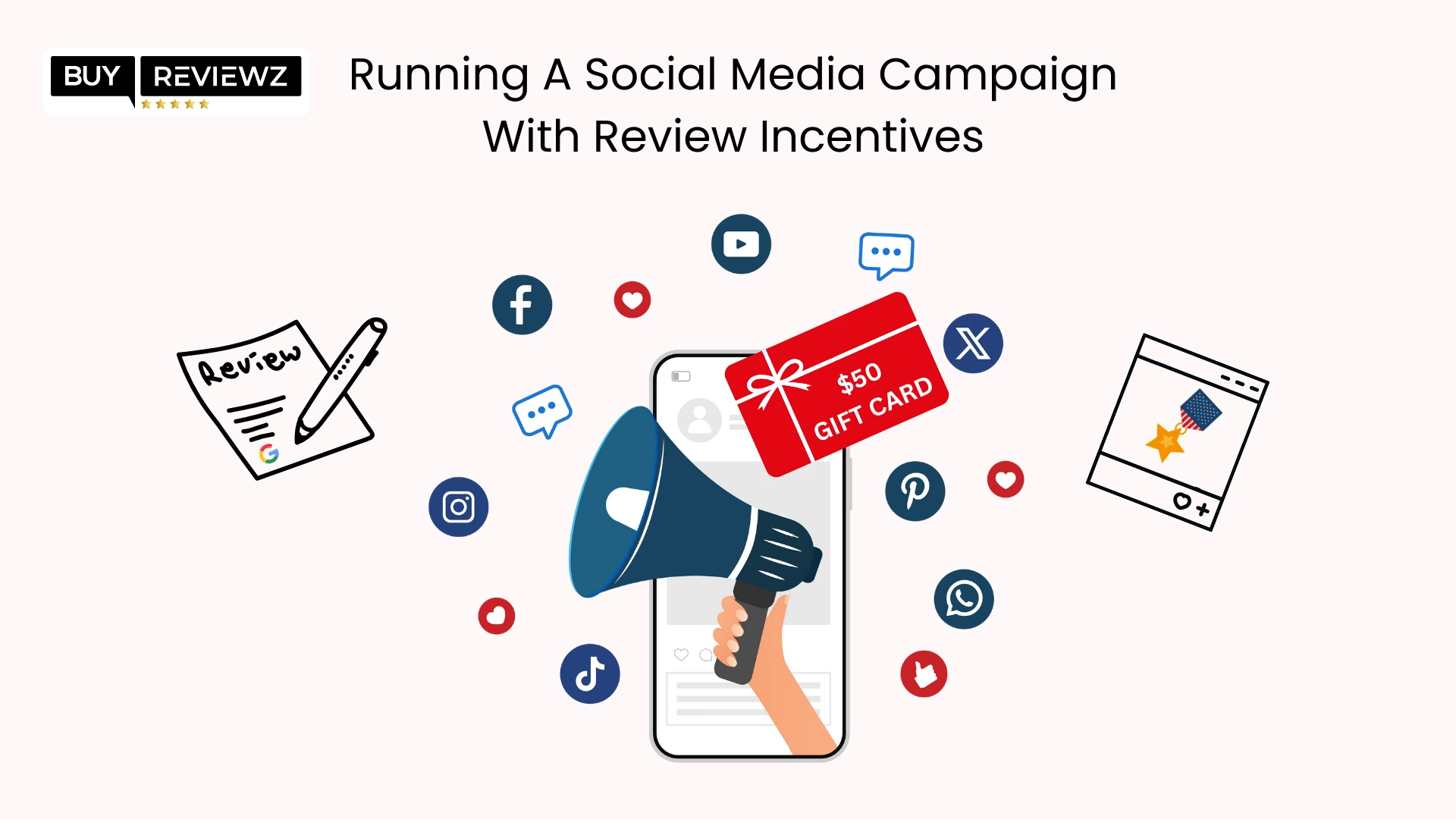 Social media campaign offering review incentives to boost customer engagement and feedback